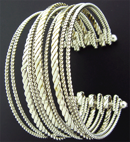 Silver toned layered bracelet