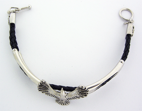 Rubber eagle male bracelet