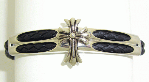 Rubber male bracelet with cross