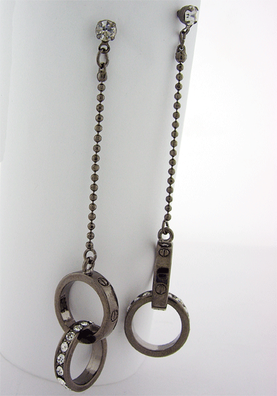 Black Stainless Steel Drop Earrings