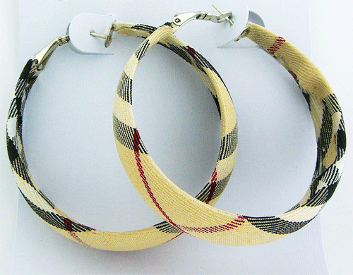 Beige Burberry-style Hoop earrings