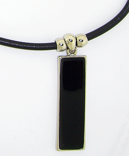 Rubber Necklace with Black Pendant