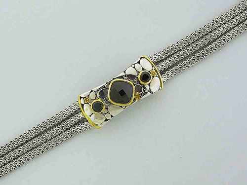 Silver Bracelet with Black Onyx