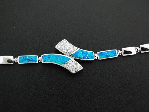Blue Opal Silver Bracelet